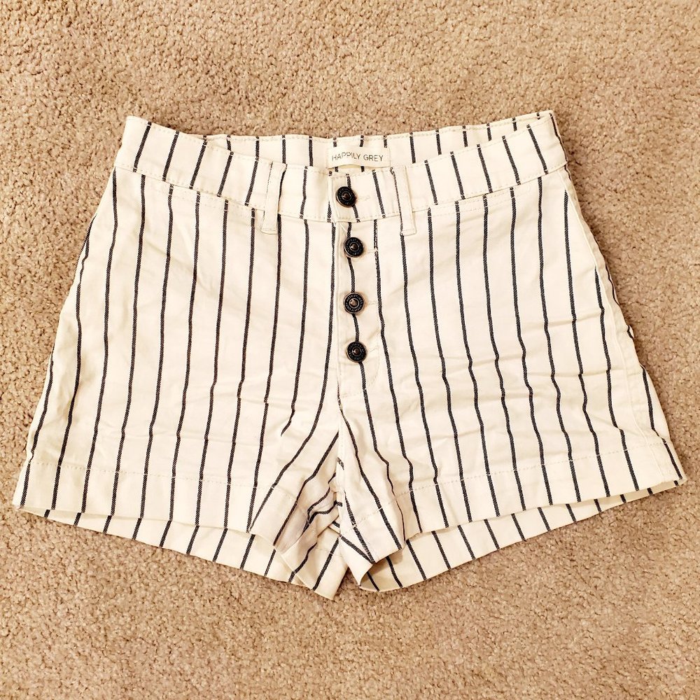 Happily Grey White/Gray Striped Shorts
